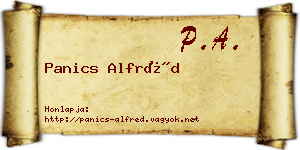 Panics Alfréd névjegykártya